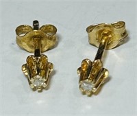 14KT YELLOW GOLD DIAMOND STUD EARRINGS