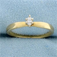 Marquise Solitaire Diamond Engagement Ring in 14K