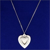 1/3ct TW Diamond Heart Pendant with Chain in 14K W