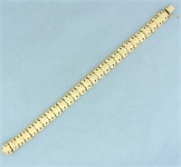 Diamond Cut Designer Bracelet in 14K Yellow Gold