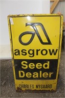 Metal Asgrow Seed Sign Charles Nygaard