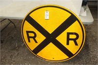 Metal Rail Road Crossing Sign