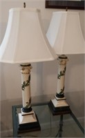 Pair of Ceramic Lamps with Shades