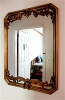 Gold Tone Wood Frame Mirror