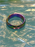 Size 9 multi colored hematite ring