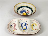 2) VINTAGE STANGL DISHES - ABC PLATE & FRUIT BOWL