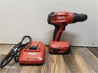 CORDLESS HILTI DRILL W/ CHARGER AND ONE BATTERY