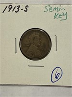 1913-S Lincoln Penny Semi Key