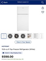 15.6 cu-ft top freezer refrigerator