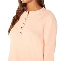 Gap Ladies Henley Sweatshirt Peach Melba-Size S