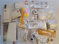 Box of assorted stamps & envelopes