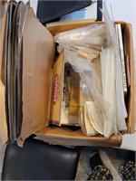 Complete box of stamp collecting supplies