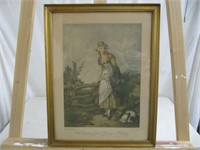 Print  F Wheatly The Country Girl Going A Reaping