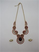 Red Designer Necklace & Earrings