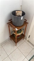 Two tier wooden plant stand no contents