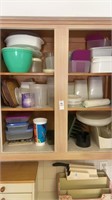Cabinet of plastic containers