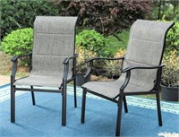 PHI VILLA Black Ergonomic Outdoor Dining Chair Set