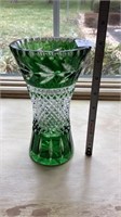 Galway green glass vase