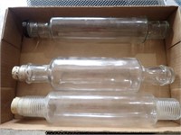 (3) Glass Rolling Pins
