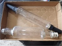 (2) Glass Rolling Pins