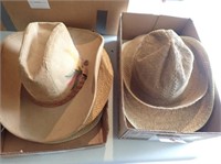 (6) Straw Hats, (6) Western Hats