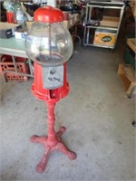 Gumball Machine On Metal Stand - 40"H