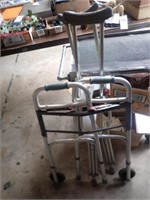 Handicap Folding Walker, Alum. Crutches
