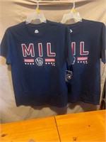 2 new men’s Milwaukee Brewers T-shirts size L
