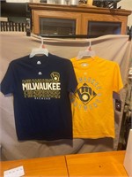 2 new men’s Milwaukee Brewers T-shirts size M