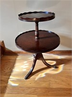 Antique 2 Tier Pie Crust Table Claw Foot
