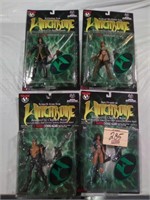 4 WITCHBLADE FIGURES ON CARDS