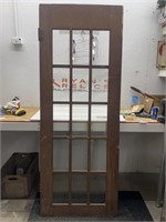 Vintage wood door missing some glass measuring