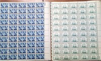 2 FULL SHEETS 3 CENT US POSTAGE STAMPS 1947