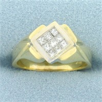 Princess Diamond Ring in 18k Yellow Gold