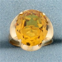 Unique Gold Color Sapphire Solitaire Ring in 18k Y