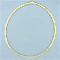 Italian Reversible Omega Necklace in 14k White and