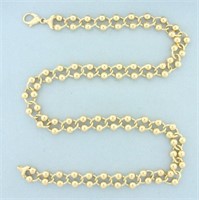 Beaded Cable Link Chain Necklace in 14k Yellow Gol