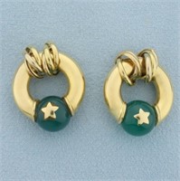 Vintage Star Glass Ball Bead Hoop Earring Enhancer