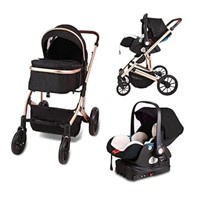 3 In 1 Infant Baby Stroller With Bassinet Mode,car