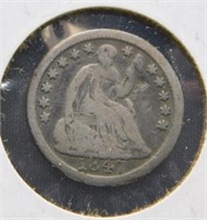 1847 Seated Liberty Silver Half Dime.