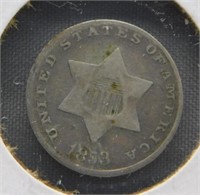 1853 3 Cent Silver.