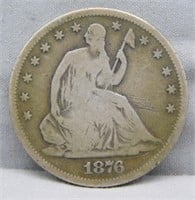 1876-S Seated Liberty Silver Half Dollar.