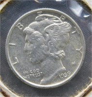 1939 BU Mercury Silver Dime.