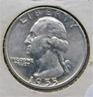 1955-D Washington Silver Quarter.