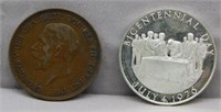 Sterling Silver Bicentennial Coin and 1928 1