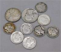 (10) Silver Coins Including $1.30 Face Value,