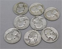 $2.00 Face Value of Washington Silver Quarters.