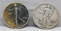 1941-D and 1943 Walking Liberty Silver Half