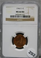 1946-S NGC MS66RD Wheat Cent.