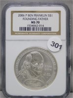 2006-P NGC MS70 Ben Franklin Founding Father